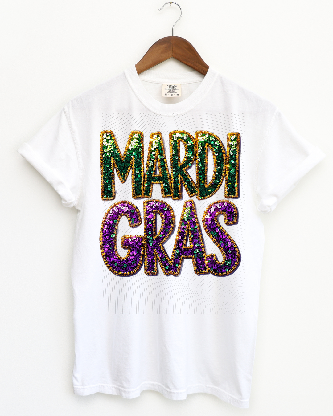 Faux Sequin Patch Mardi Gras