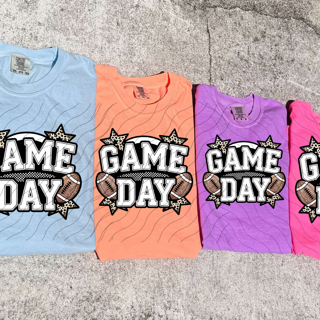 Game Day Football( White Text Faux Sequin)