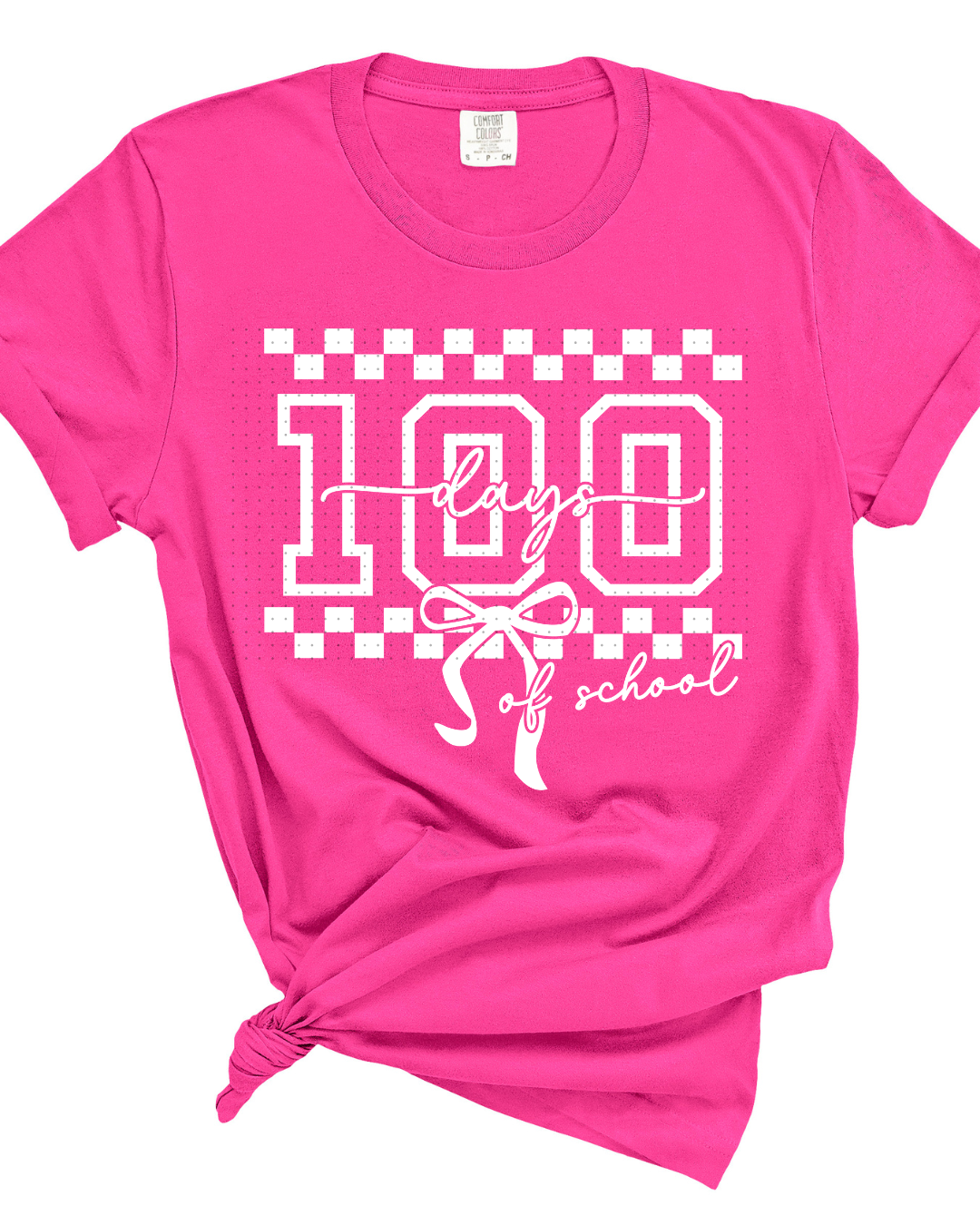 100 days of school white checkered