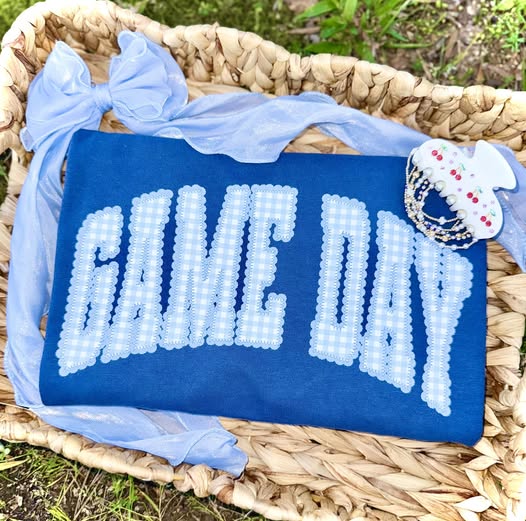 Blue Seersucker Game Day