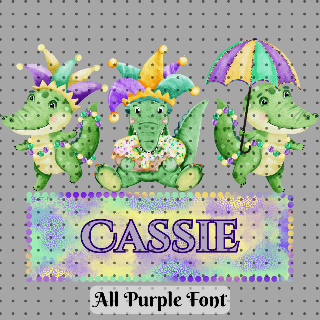Baby Gator Mardi Gras w/ Custom Name