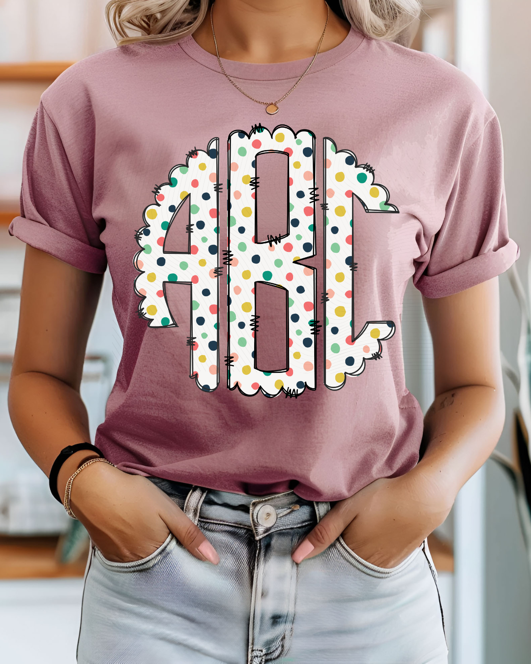 Colorful Polka Dot Monogram