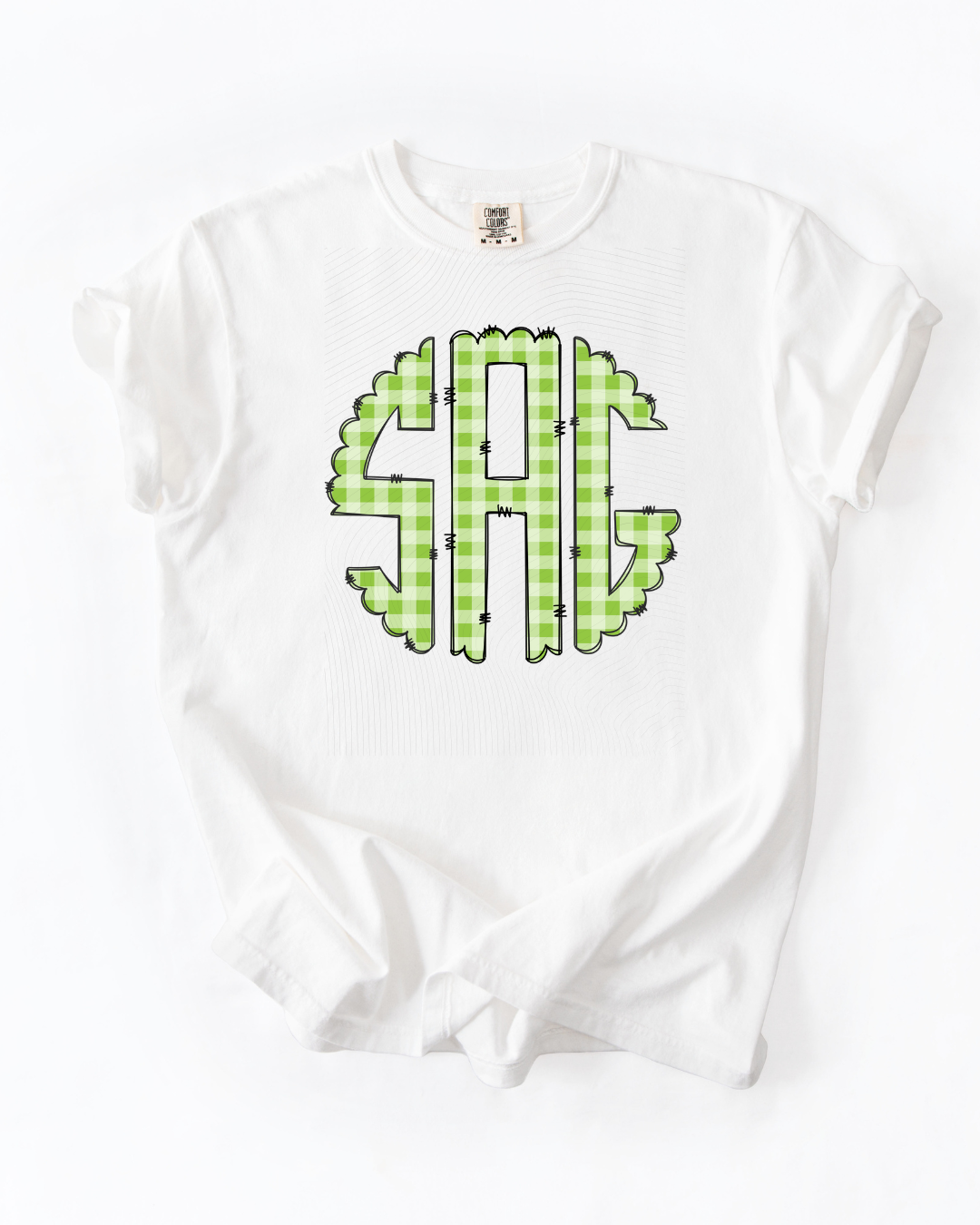 Green Gingham Monogram