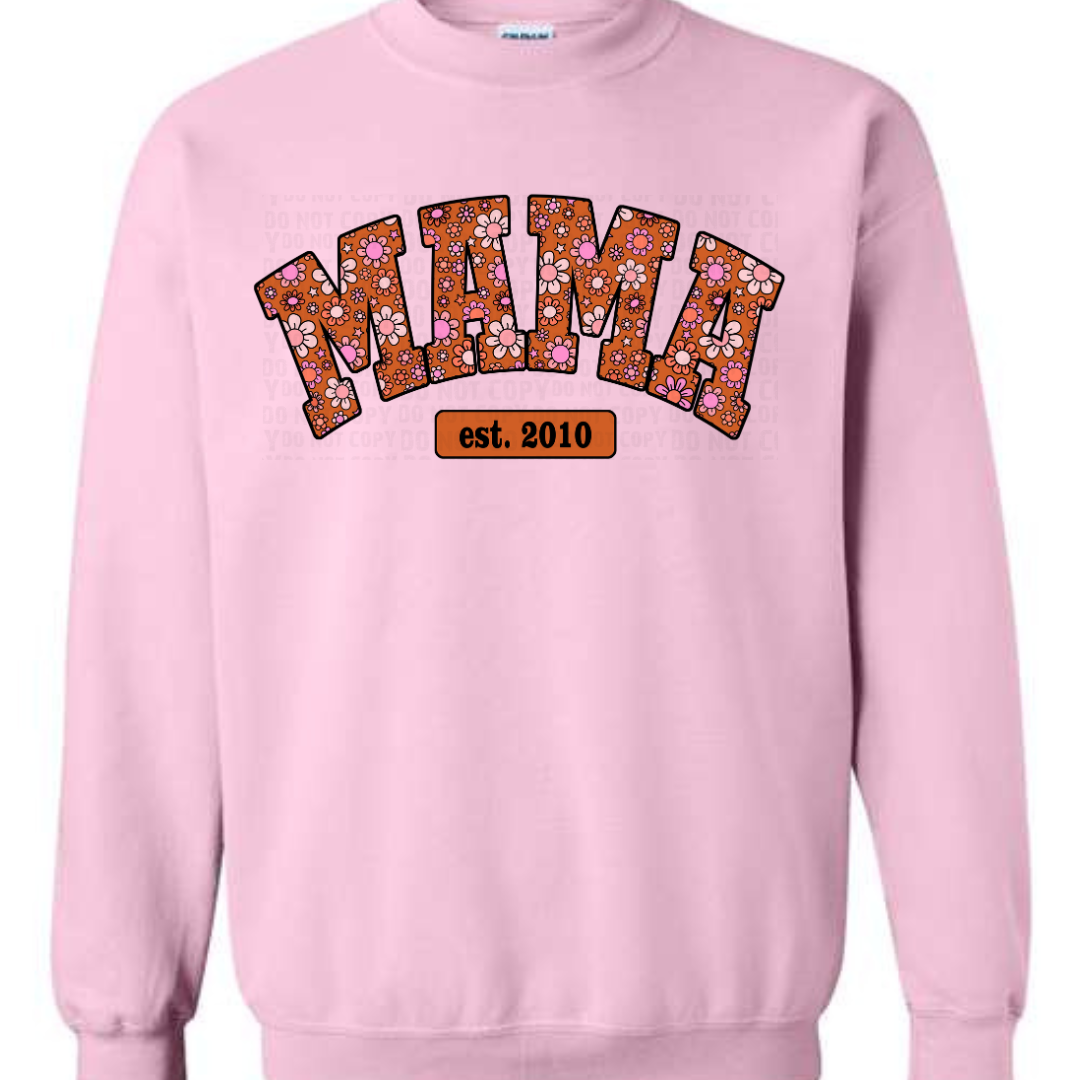 MAMA Orange/Pink Fall Floral - Customizable Year