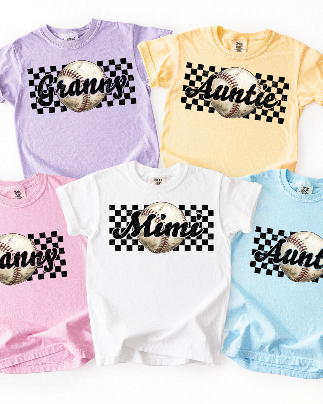 Distressed Baseball Checkered