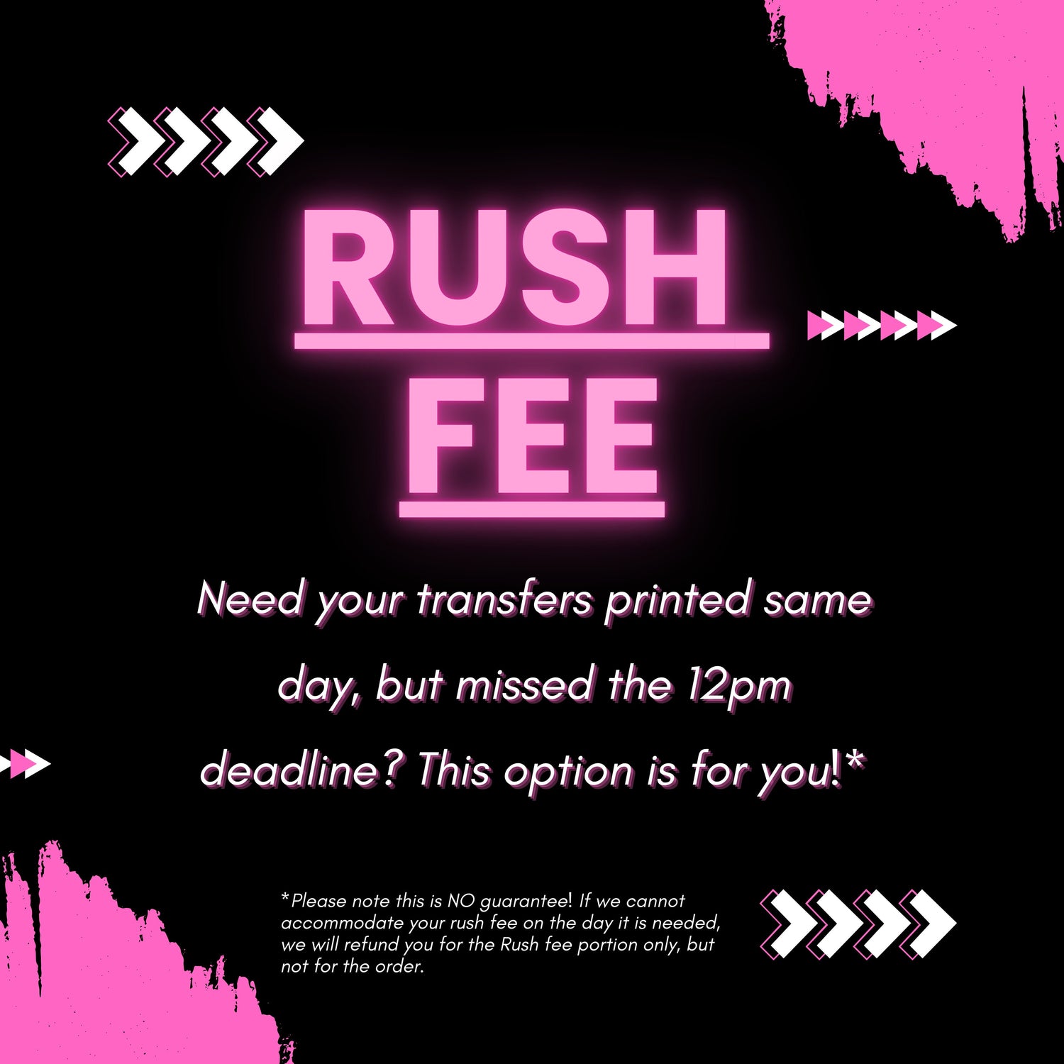 Rush Fee Options