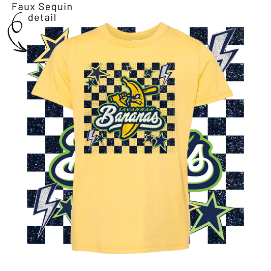 Bananas Faux Sequined Grid