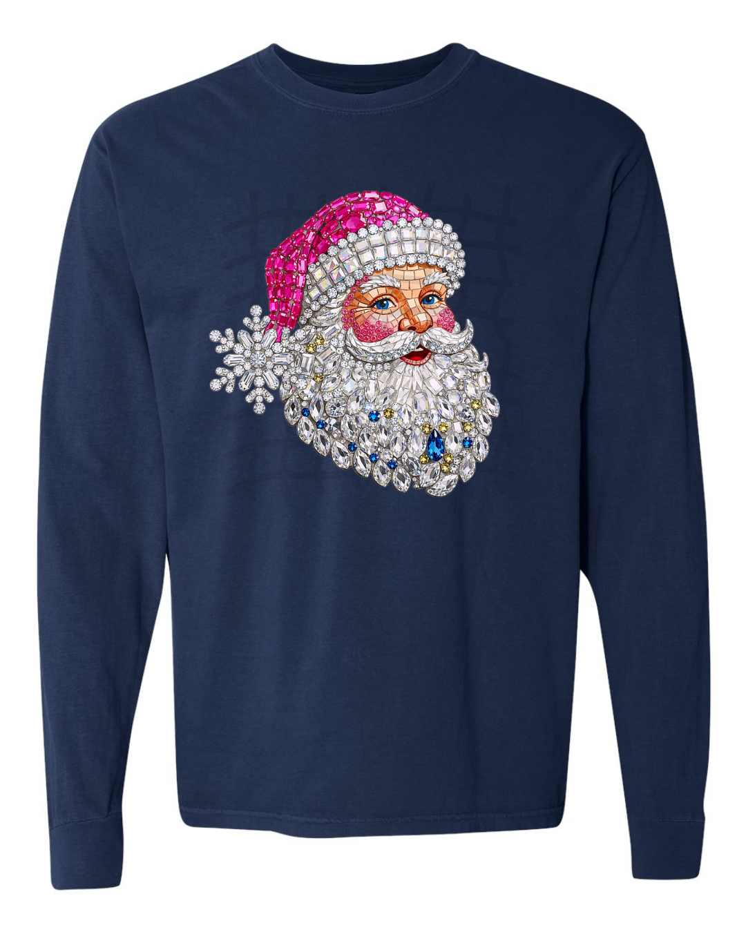 Faux Rhinestone Santa