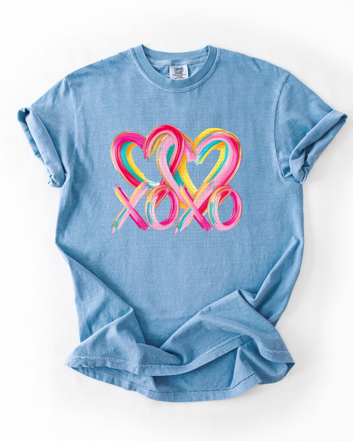 Bright Brushstroke Hearts xoxo