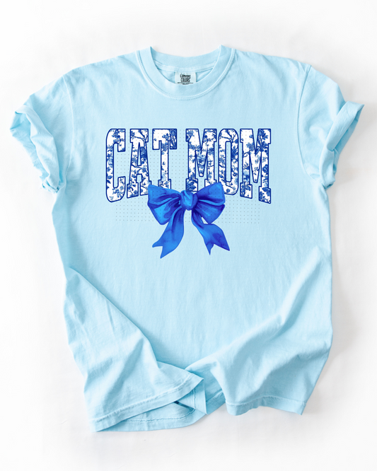 Blue Toile Cat Mom