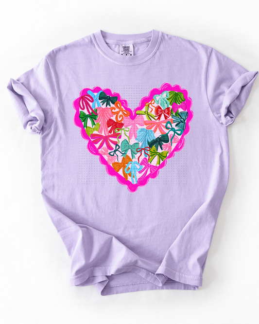 Heart made with bows and scallop edge