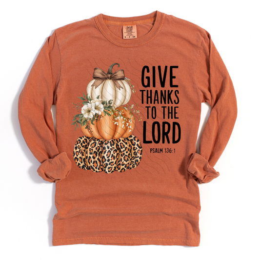 Give Thanks to the Lord Pumpkin Stack