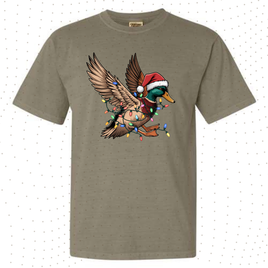 Festive Duck in Christmas lights