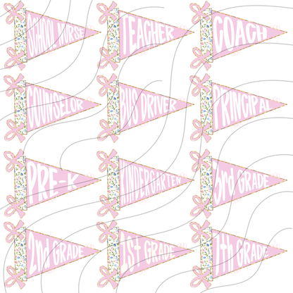 School Title Pennant Flags- Add the one you want in notes at checkout!!!