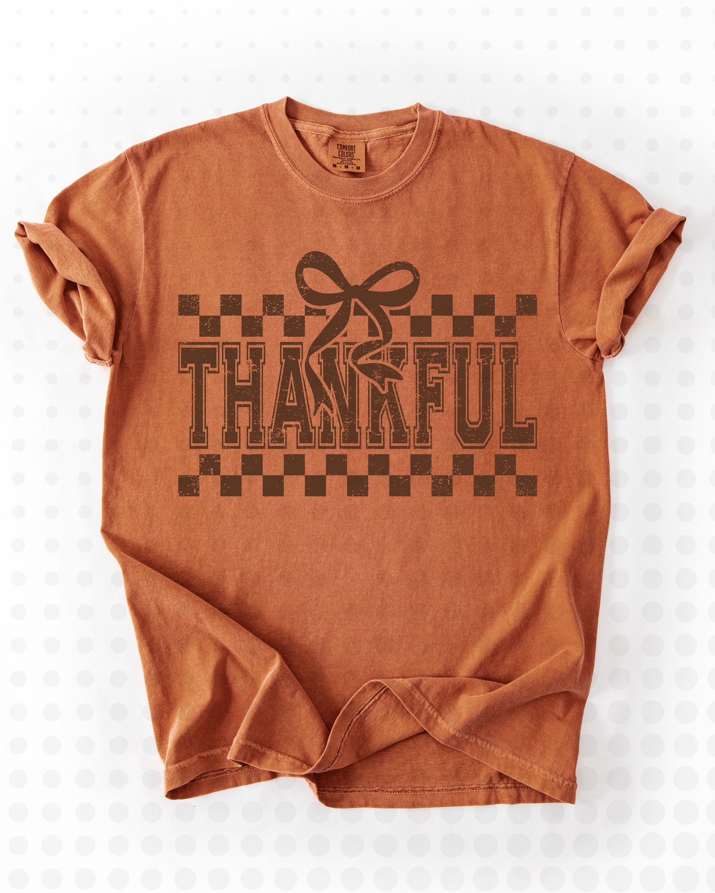 Thankful Neutral Distressed Checkered