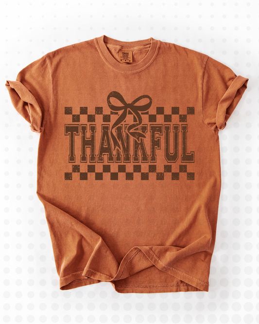 Thankful Neutral Distressed Checkered