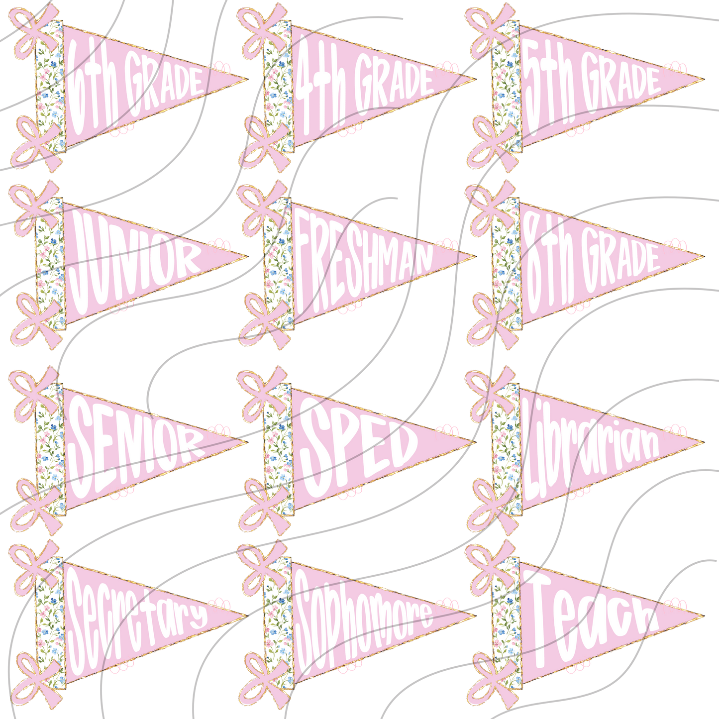 School Title Pennant Flags- Add the one you want in notes at checkout!!!