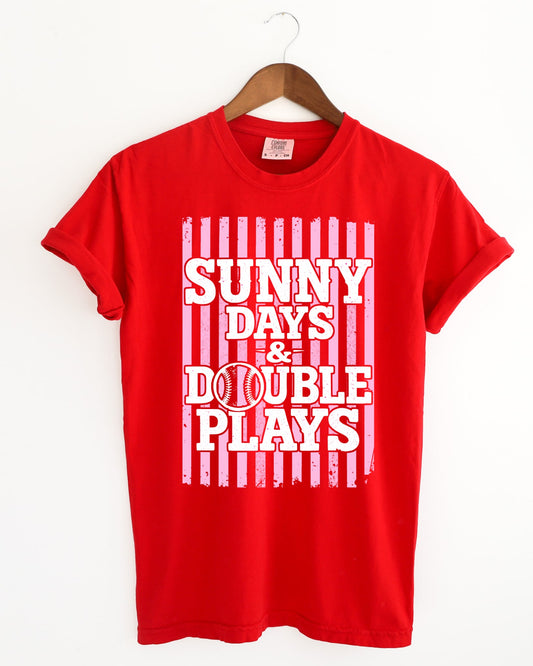 Sunny Days & Double Plays (pink & white)