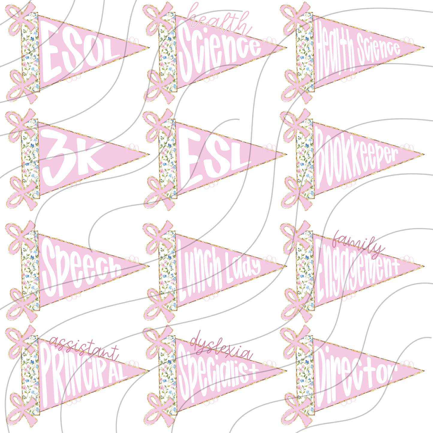 School Title Pennant Flags- Add the one you want in notes at checkout!!!