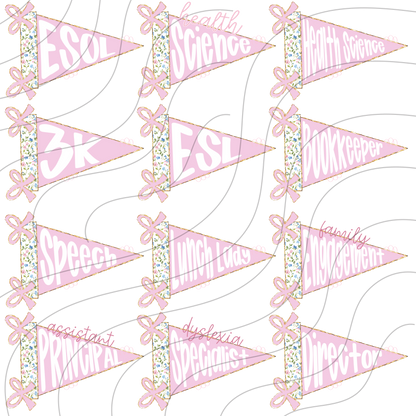 School Title Pennant Flags- Add the one you want in notes at checkout!!!