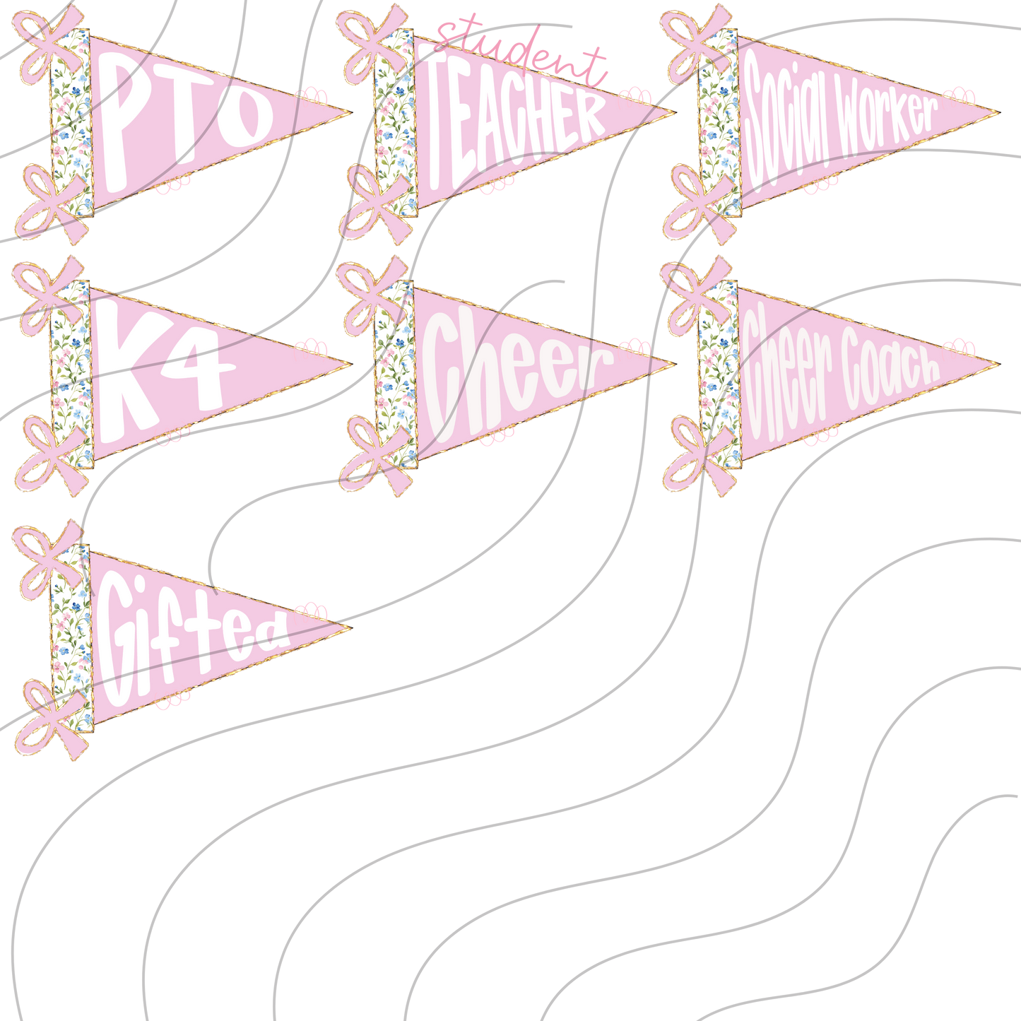 School Title Pennant Flags- Add the one you want in notes at checkout!!!