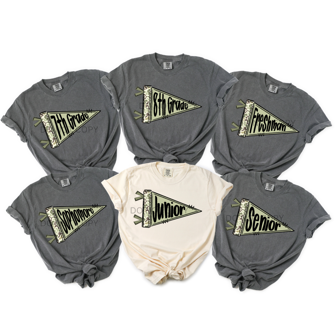 Camo School Pennant Flags- Add the one you want in notes at checkout!!!