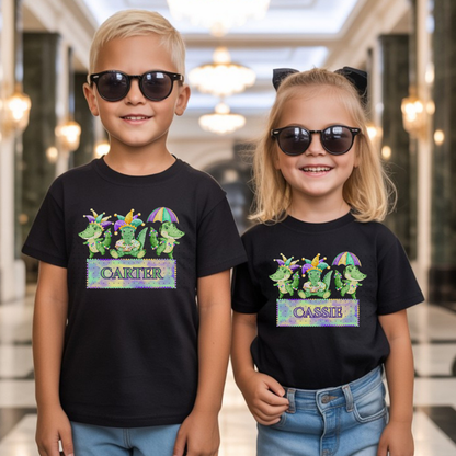 Baby Gator Mardi Gras w/ Custom Name