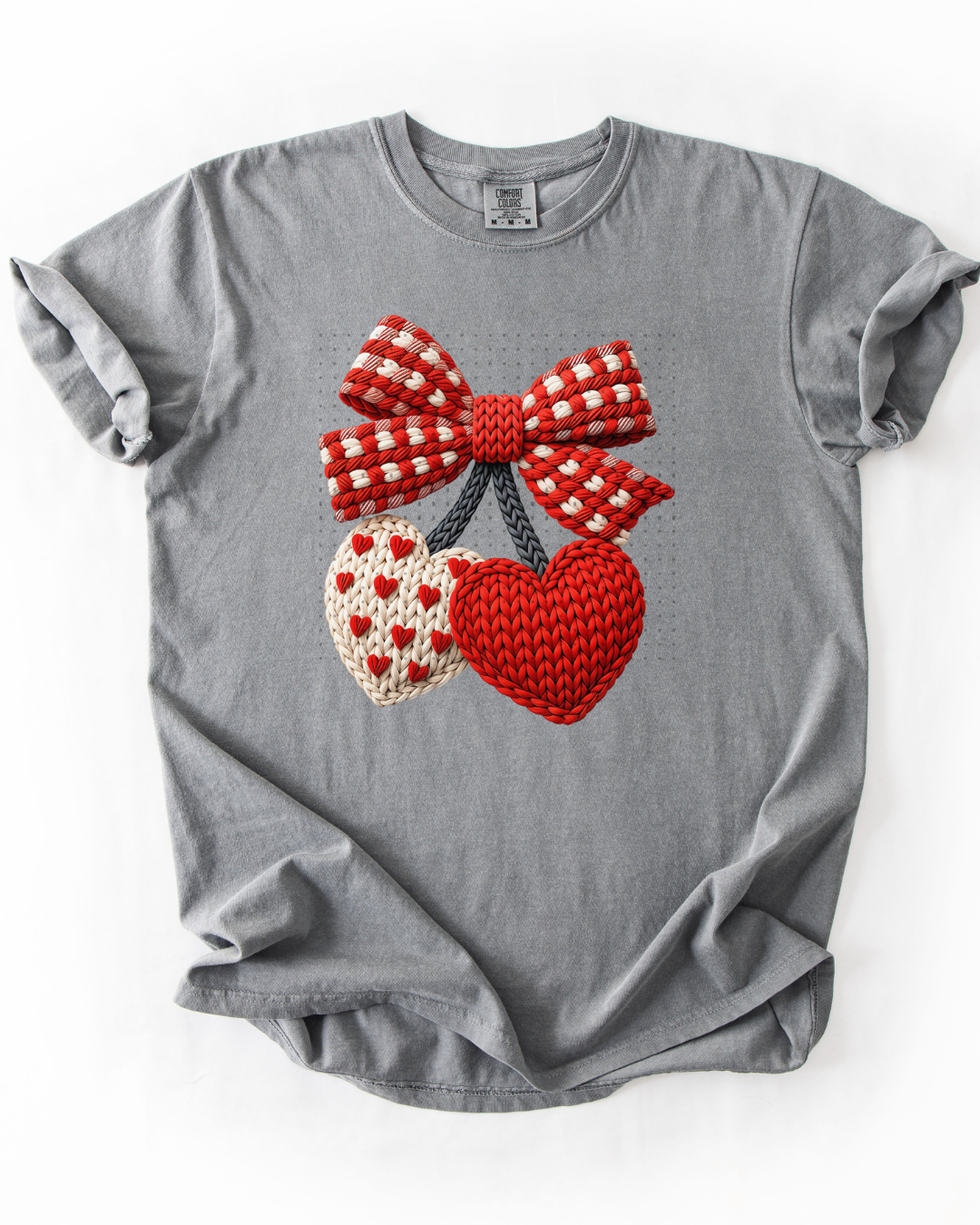 Faux Yarn Heart Cherries