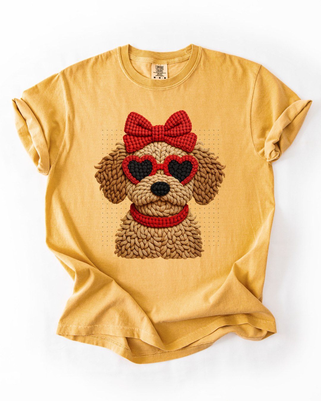 Faux Yarn Heart Eyes Puppy