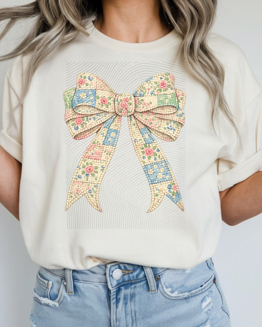 Floral Stitch Bow-MDD