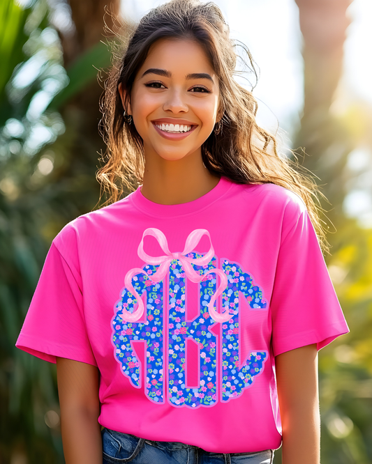 Neon Blue Monogram