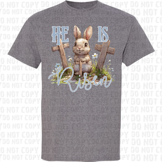 He Is Risen Bunny & Crosses