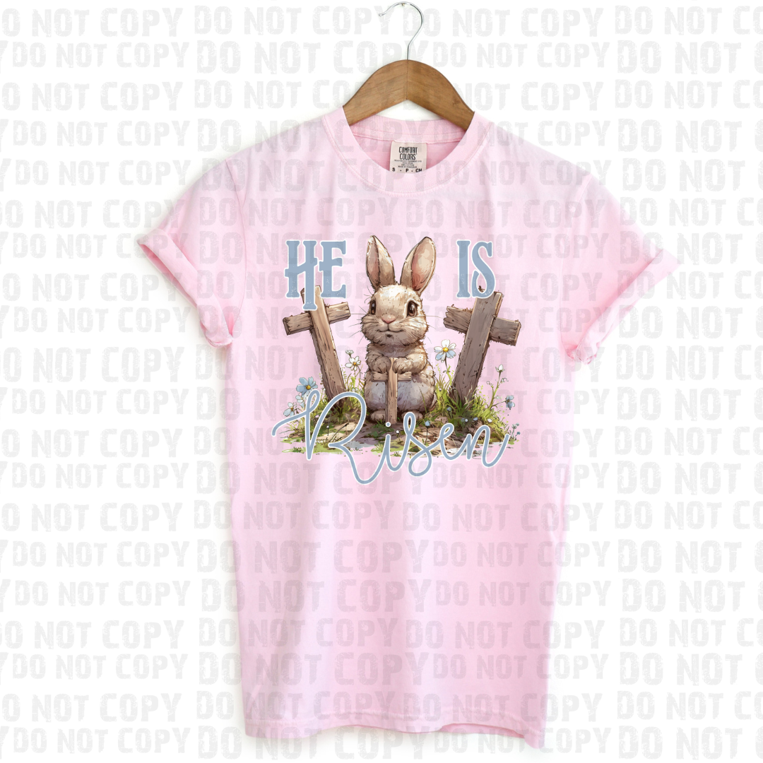 He Is Risen Bunny & Crosses