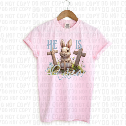 He Is Risen Bunny & Crosses