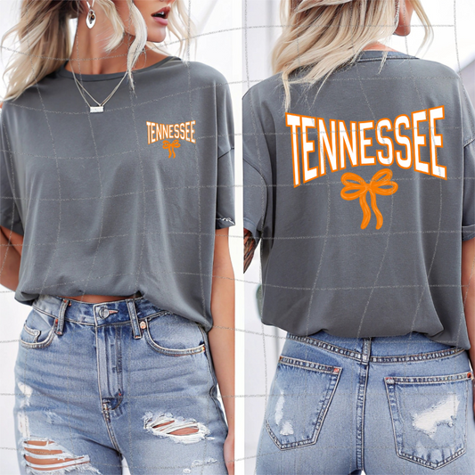 Tennessee inverted with bow - ORANGE OUTLINE/ORANGE BOW