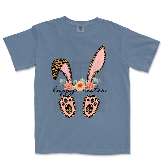 Happy Easter written in Leopard Bunny Ears