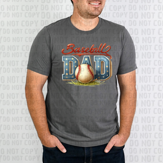 Baseball Dad - Classic Red White Blue