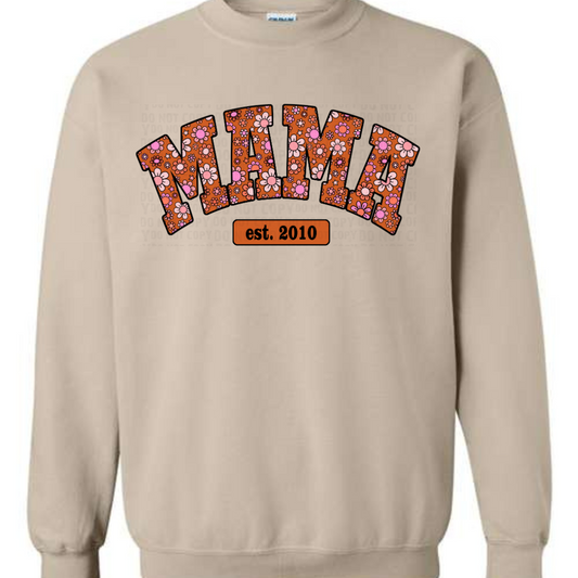 MAMA Orange/Pink Fall Floral - Customizable Year