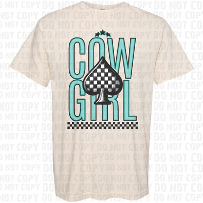 Cow Girl - Big Teal Stacked