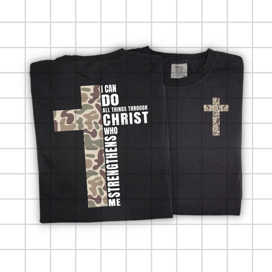 All Things Through Christ Camo Cross