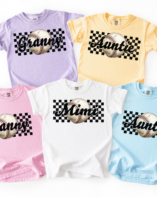 Distressed Baseball Checkered
