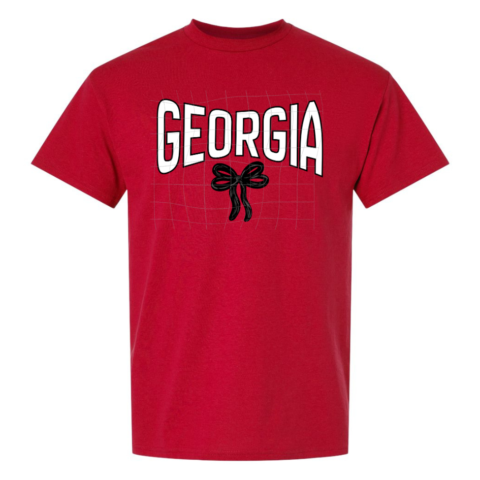 Georgia inverted with bow - BLACK OUTLINE/BLACK BOW