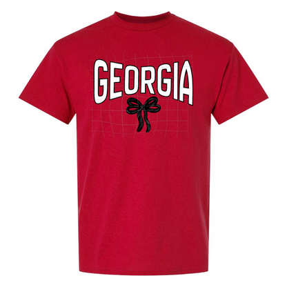 Georgia inverted with bow - BLACK OUTLINE/BLACK BOW