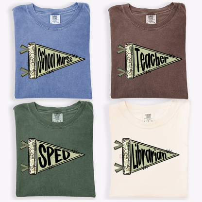 Camo School Pennant Flags- Add the one you want in notes at checkout!!!