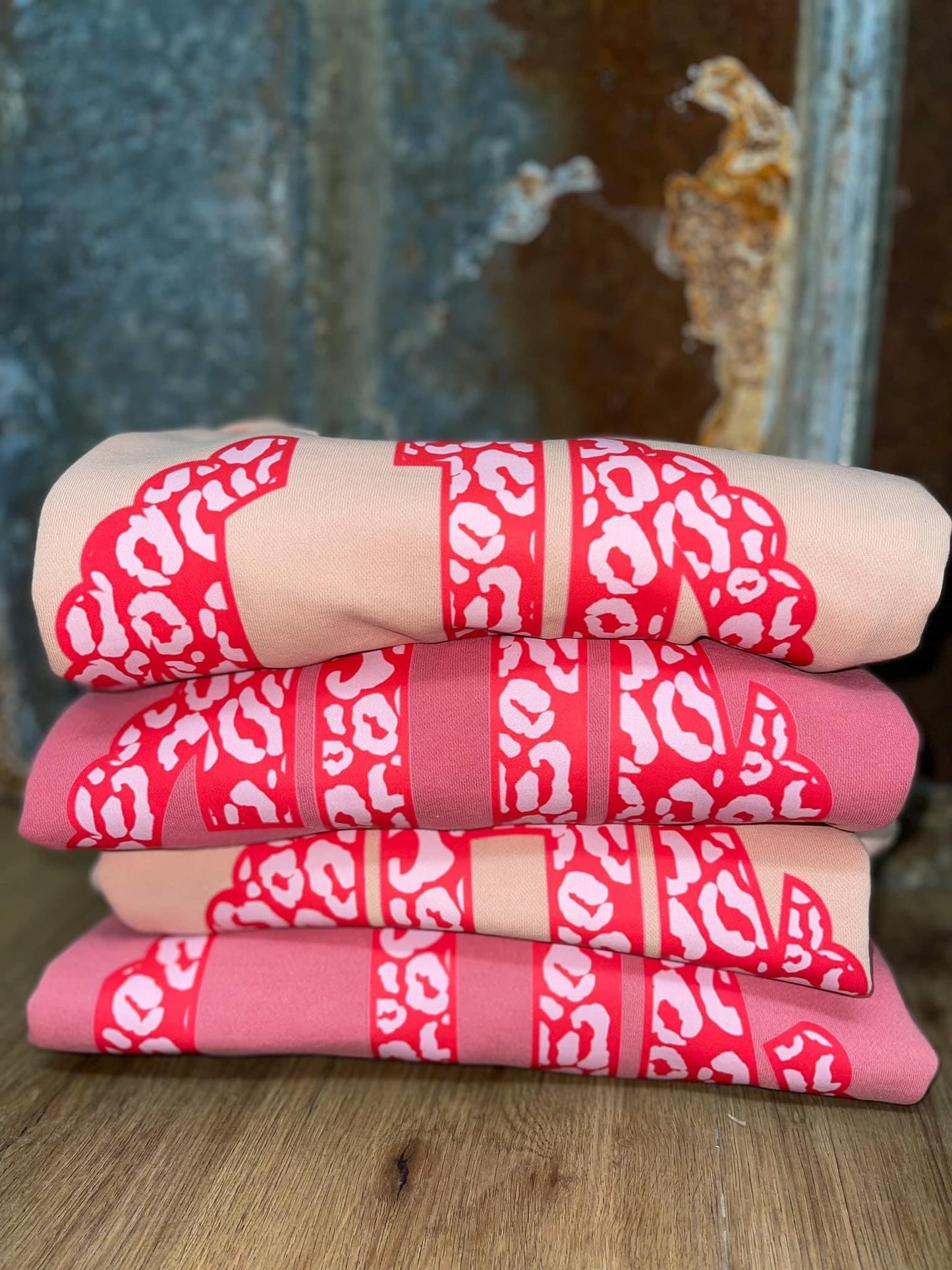 Pink/Red Leopard Monogram