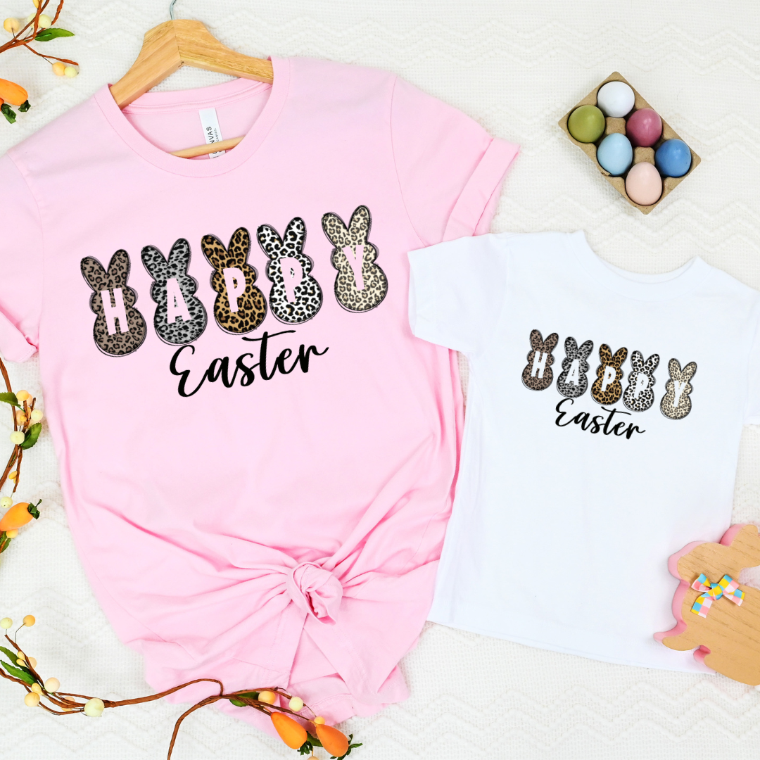 Happy Easter Animal Print Bunnies