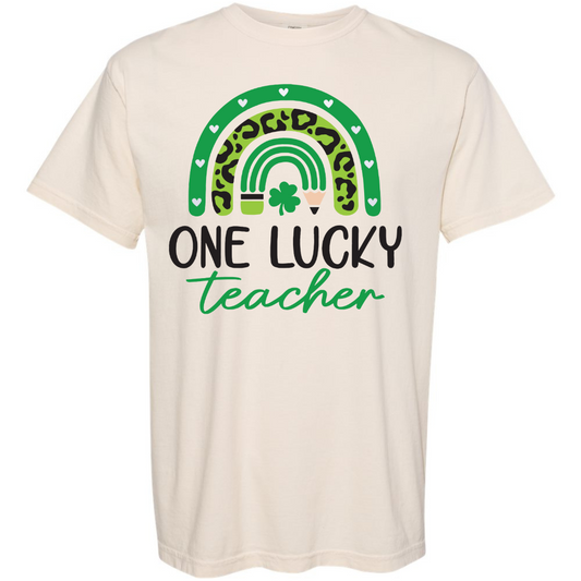 One Lucky Teacher Pencil Rainbow