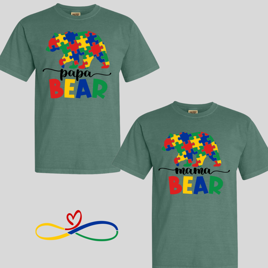 Autism Awareness Bear - (Mama & Papa options) – We Are DTF Transfers